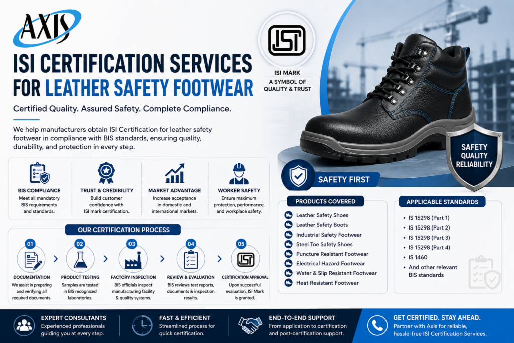 ISI Certification for Leather Safety Footwear | BIS Compliance & Approval Services