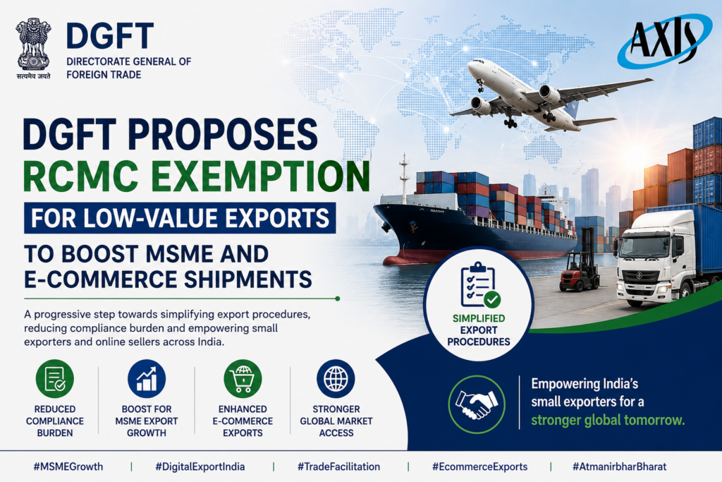 DGFT Proposes RCMC Exemption for Low-Value Exports to Boost MSME and E-Commerce Shipments
