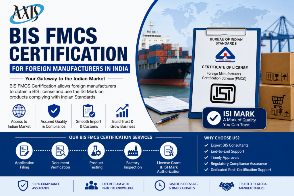 BIS FMCS Certification for Foreign Manufacturers in India