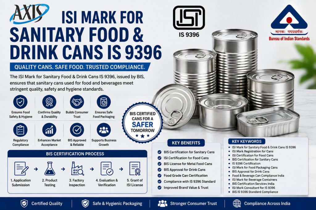 ISI Mark for Sanitary Food & Drink Cans IS 9396