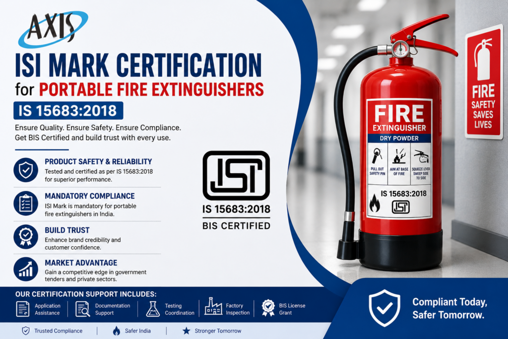 ISI Mark Certification for Portable Fire Extinguishers IS 15683:2018