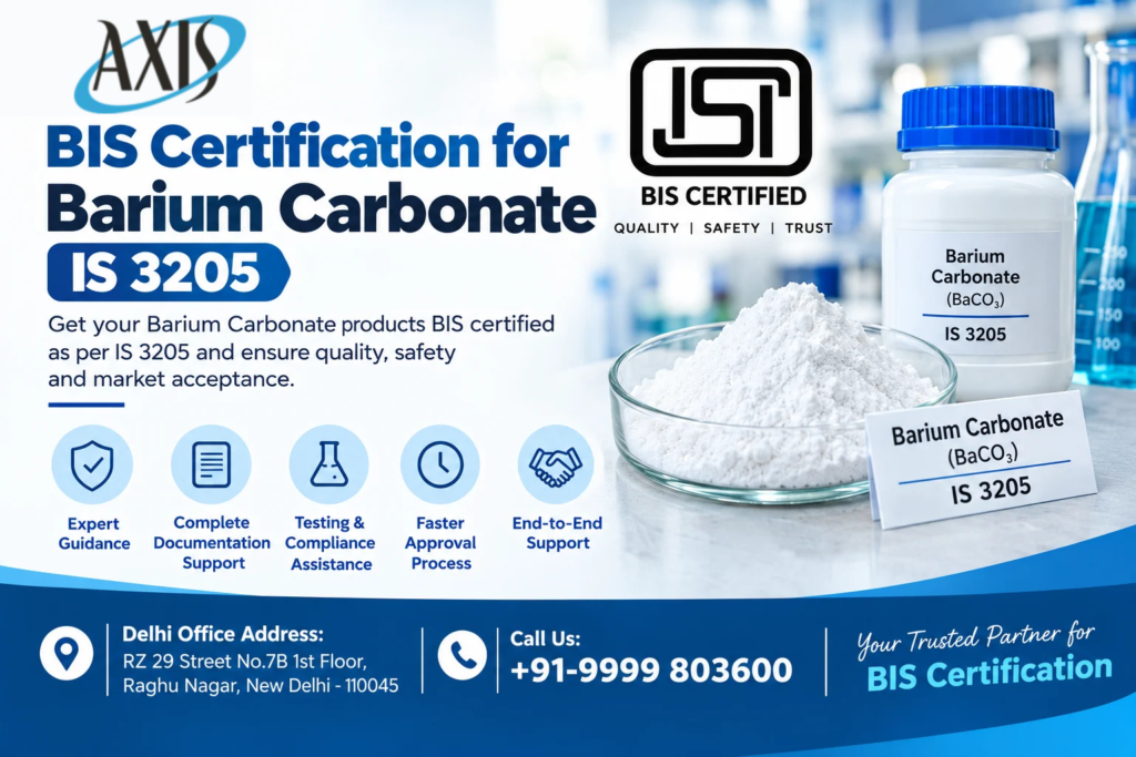 BIS Certification for Barium Carbonate IS 3205